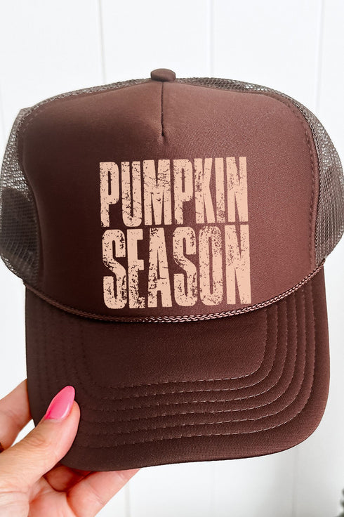 Distressed Pumpkin Season Otto Brown Foam Front Trucker Hat