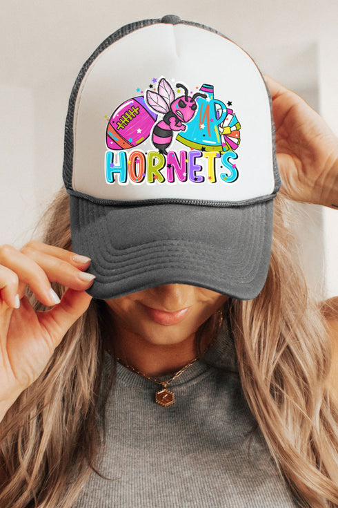 Bright Hornets Colorful Otto Charcoal Gray with White Foam Front Trucker Hat