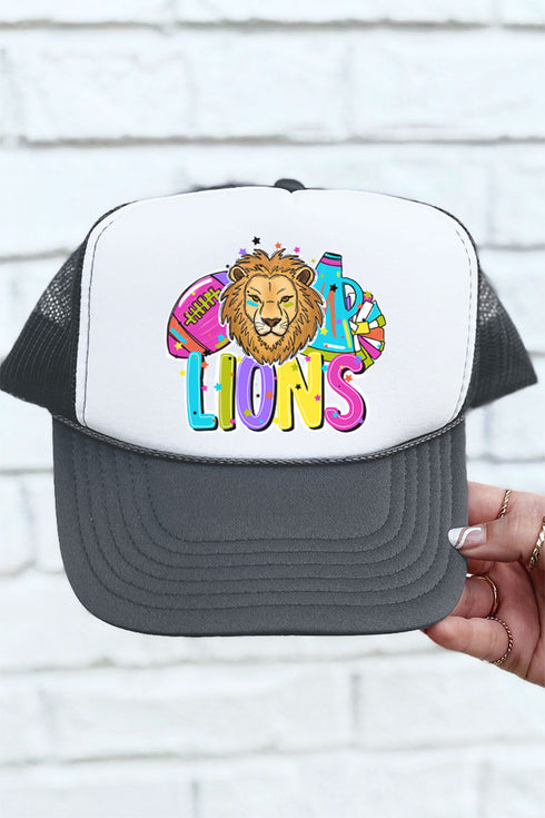 Bright Lions Colorful Otto Charcoal Gray with White Foam Front Trucker Hat