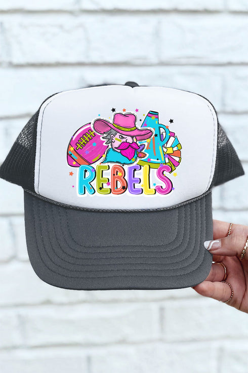 Bright Rebels Colorful Otto Charcoal Gray with White Foam Front Trucker Hat