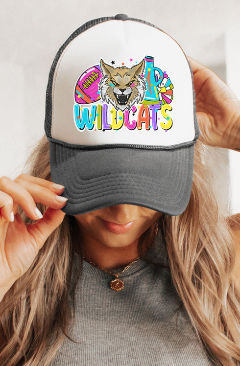 Bright Wildcats Colorful Otto Charcoal Gray with White Foam Front Trucker Hat