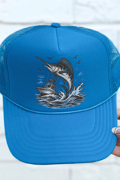 Marlin Waves Otto Columbia Blue Foam Front Trucker Hat