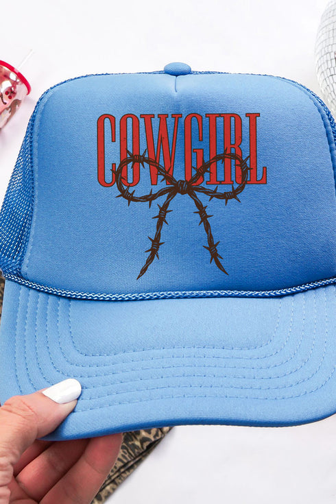 Barbed Wire Cowgirl Otto Columbia Blue Foam Front Trucker Hat
