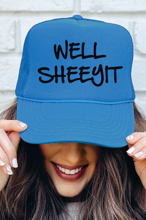 Well Sheeyit Otto Columbia Blue Foam Front Trucker Hat