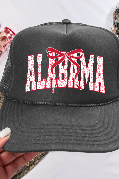 Coquette Varsity Alabama Otto Charcoal Gray Foam Front Trucker Hat