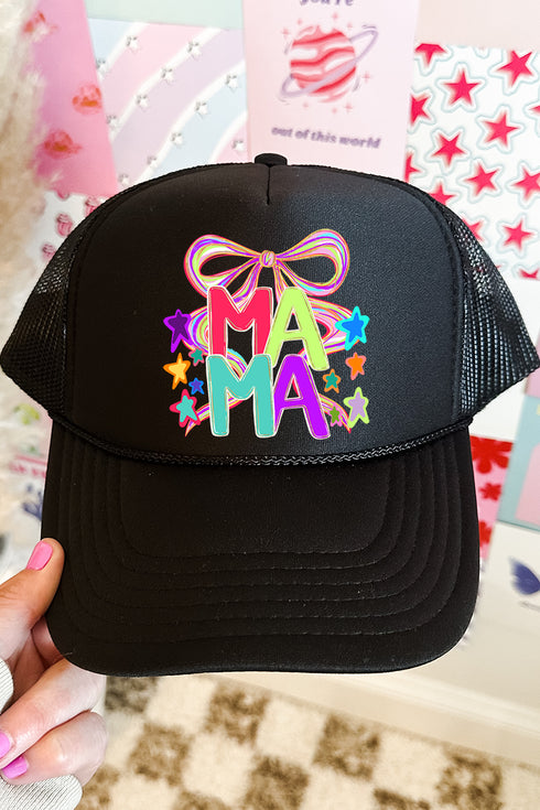 Doodle Stars Mama Otto Black Foam Front Trucker Hat