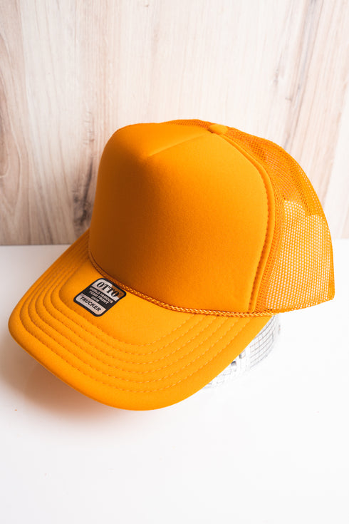 Cowboy Just Rope It Gold Foam Front Trucker Hat