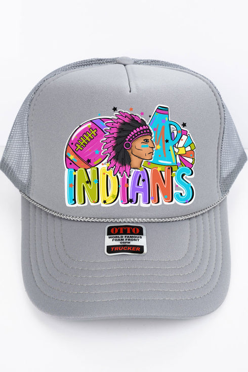Bright Indians Colorful Otto Gray Foam Front Trucker Hat