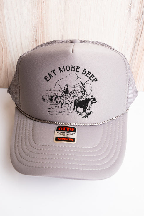Eat More Beef Gray Foam Front Trucker Hat