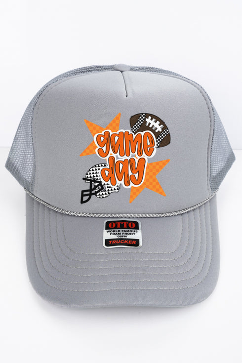 Orange Football Fever Otto Gray Foam Front Trucker Hat