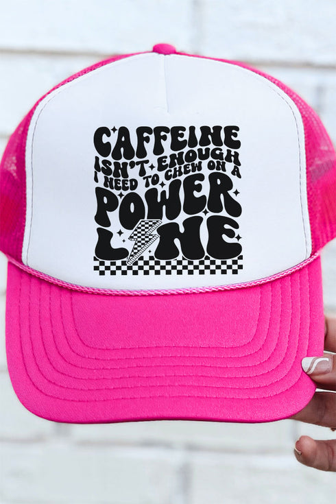 Caffeine Isn't Enough Otto Hot Pink with White Foam Front Trucker Hat