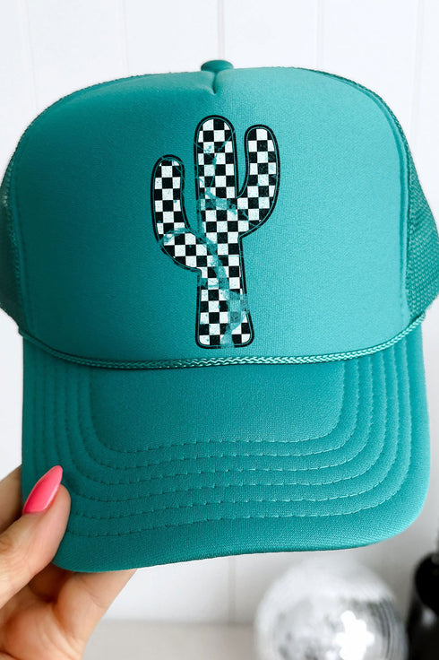 Checkered Cactus Otto Jade Foam Front Trucker Hat