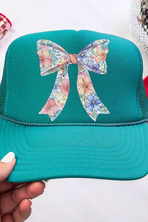 Cutesy Floral Bow Otto Jade Foam Front Trucker Hat
