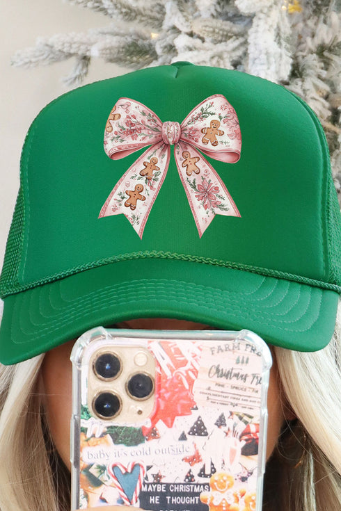 Gingerbread Coquette Bow Otto Kelly Foam Front Trucker Hat