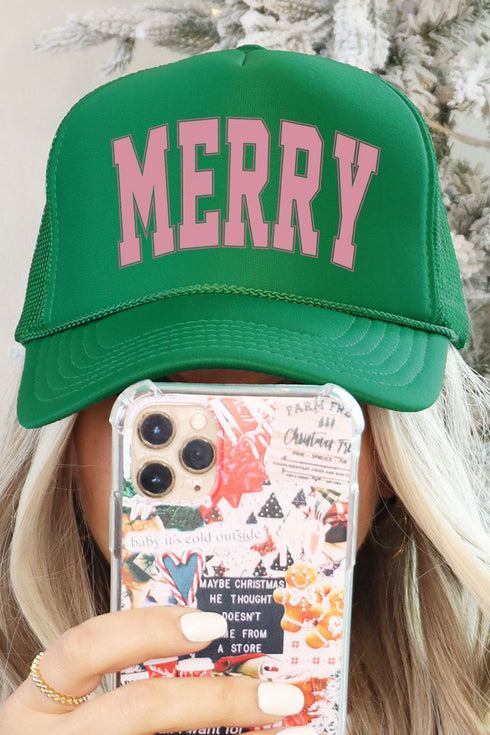 Merry Varsity Pink Otto Kelly Foam Front Trucker Hat