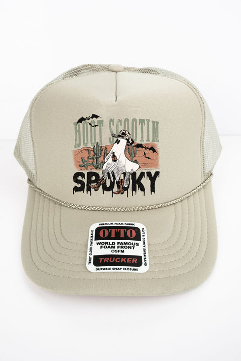 Boot Scootin' Spooky Otto Khaki Foam Front Trucker Hat