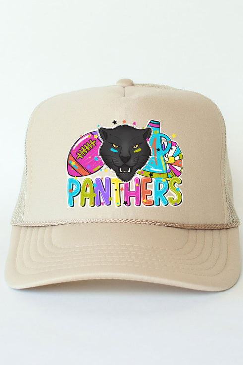 Bright Panthers Colorful Otto Khaki Foam Front Trucker Hat