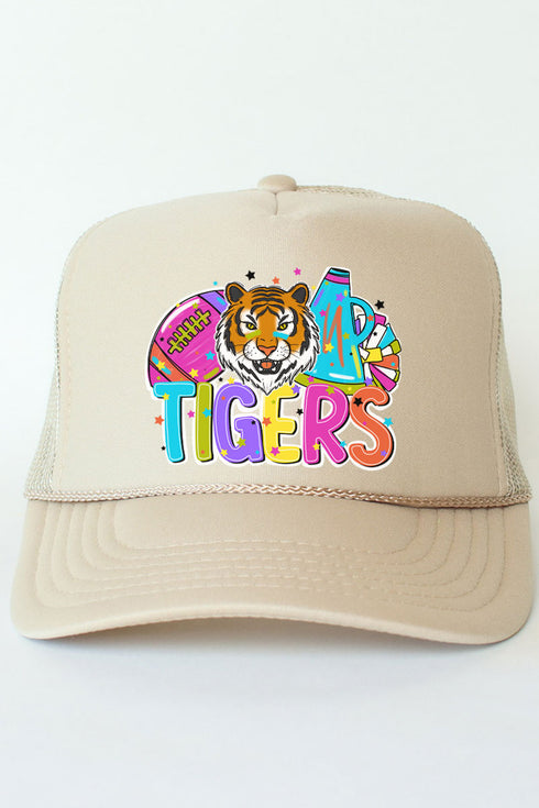 Bright Tigers Colorful Otto Khaki Foam Front Trucker Hat