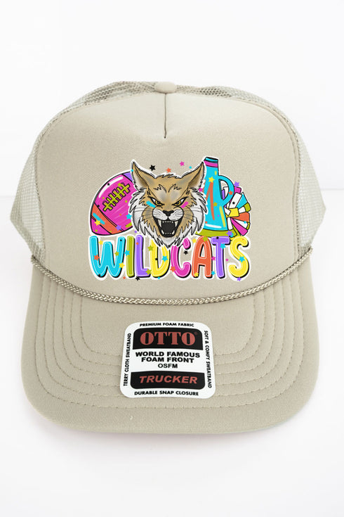 Bright Wildcats Colorful Otto Khaki Foam Front Trucker Hat