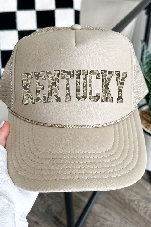 Camo Kentucky Otto Khaki Foam Front Trucker Hat
