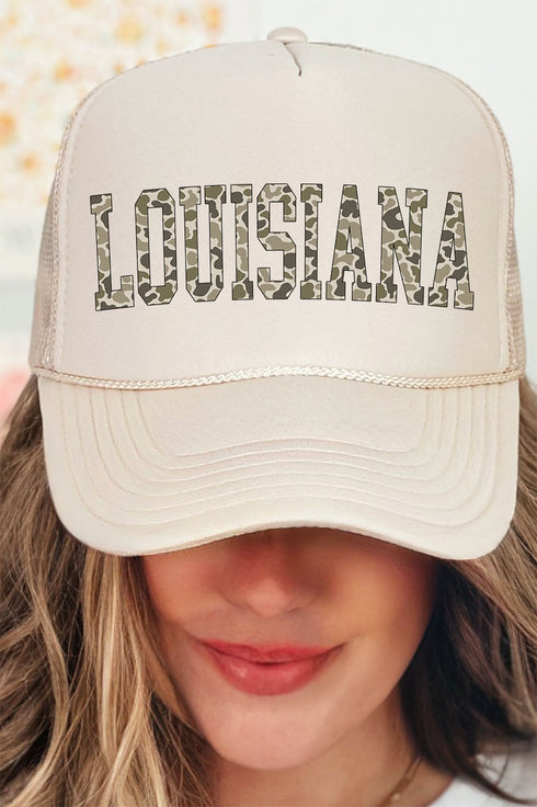Camo Louisiana Otto Khaki Foam Front Trucker Hat