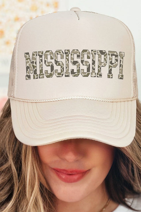 Camo Mississippi Otto Khaki Foam Front Trucker Hat