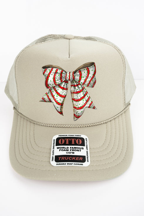 Christmas Cake Coquette Otto Khaki Foam Front Trucker Hat
