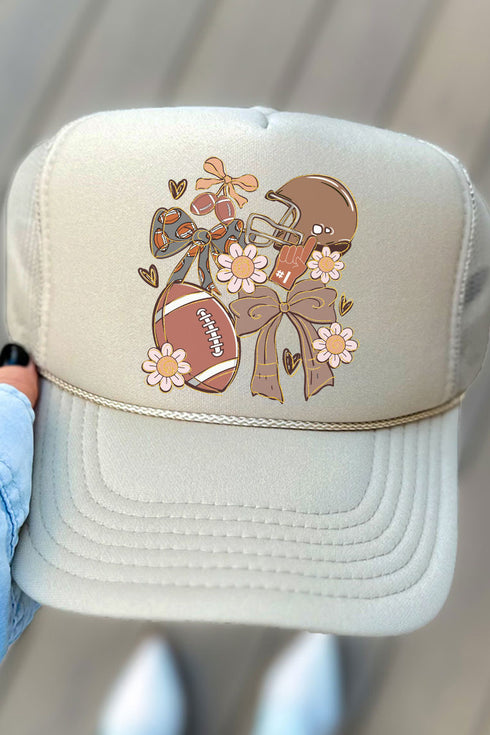 Coquette Daisy Gameday Otto Khaki Foam Front Trucker Hat