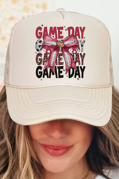 Crimson Stacked Gameday Otto Khaki Foam Front Trucker Hat