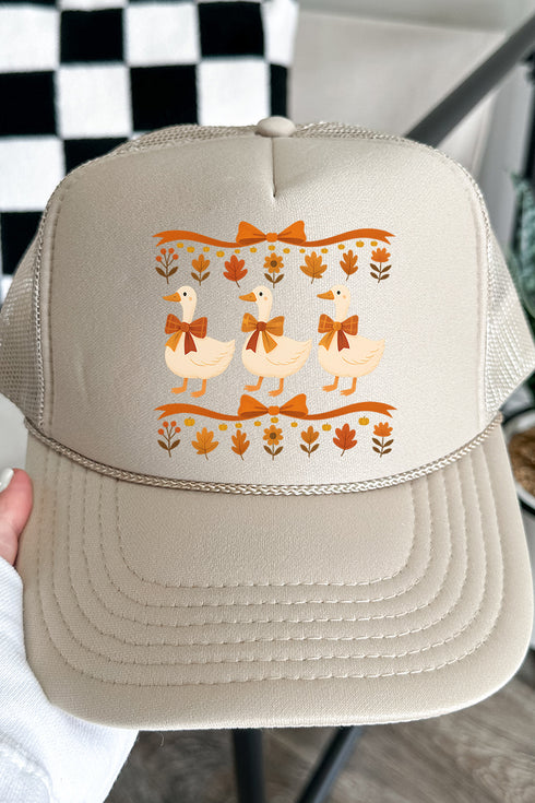 Fall Geese Girls Otto Khaki Foam Front Trucker Hat