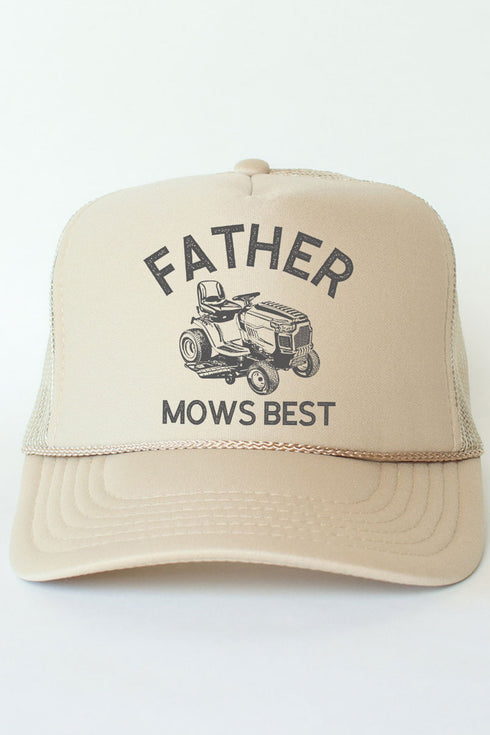 Father Mows Best Otto Khaki Foam Front Trucker Hat