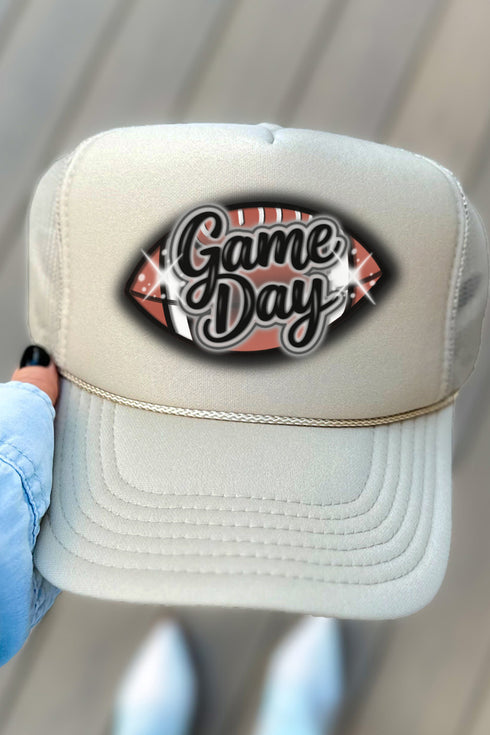 Faux Airbrush Game Day Otto Khaki Foam Front Trucker Hat