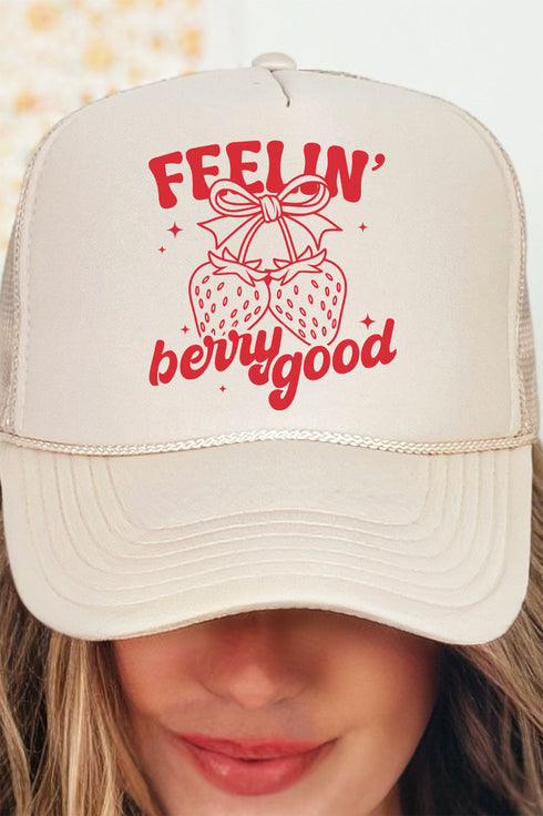 Feelin' Berry Good Otto Khaki Foam Front Trucker Hat