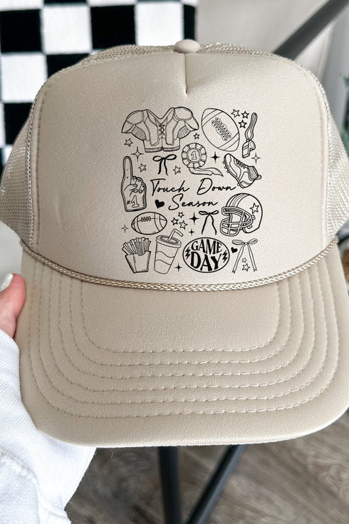 Gameday Girlie Collage Otto Khaki Foam Front Trucker Hat