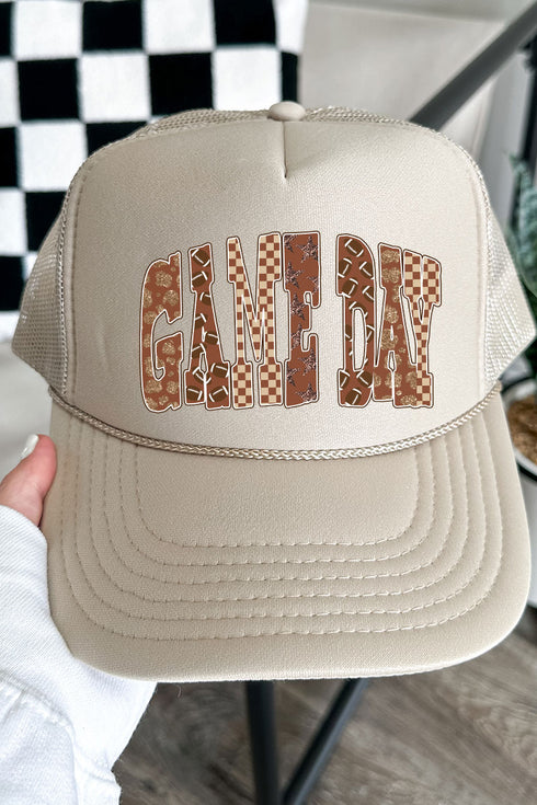 Game Day Glitz Otto Khaki Foam Front Trucker Hat