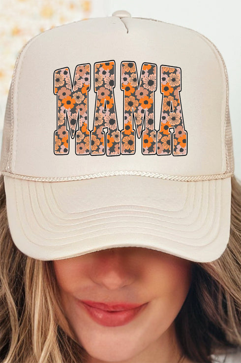Golden Blooms Mama Otto Khaki Foam Front Trucker Hat