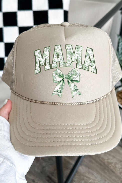 Green Mama Chinoiserie Otto Khaki Foam Front Trucker Hat