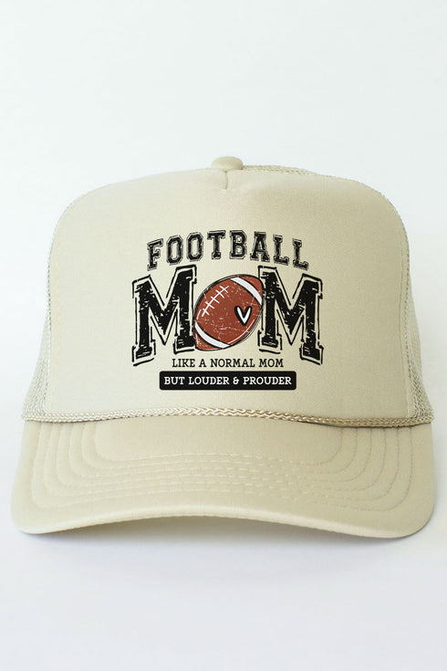 Louder And Prouder Football Mom Otto Khaki Foam Front Trucker Hat