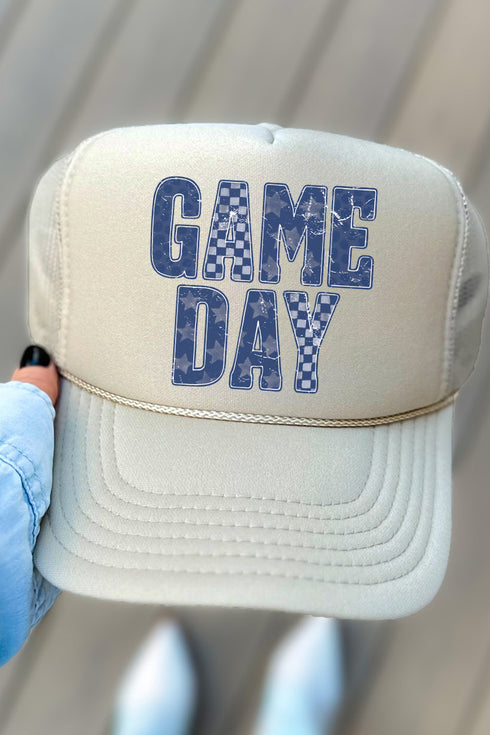 Navy Starry Game Day Otto Khaki Foam Front Trucker Hat