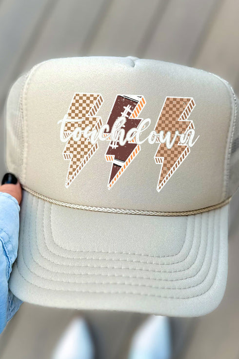 Touchdown Lightning Bolt Otto Khaki Foam Front Trucker Hat