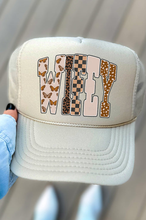 Wifey In The Wild Otto Khaki Foam Front Trucker Hat