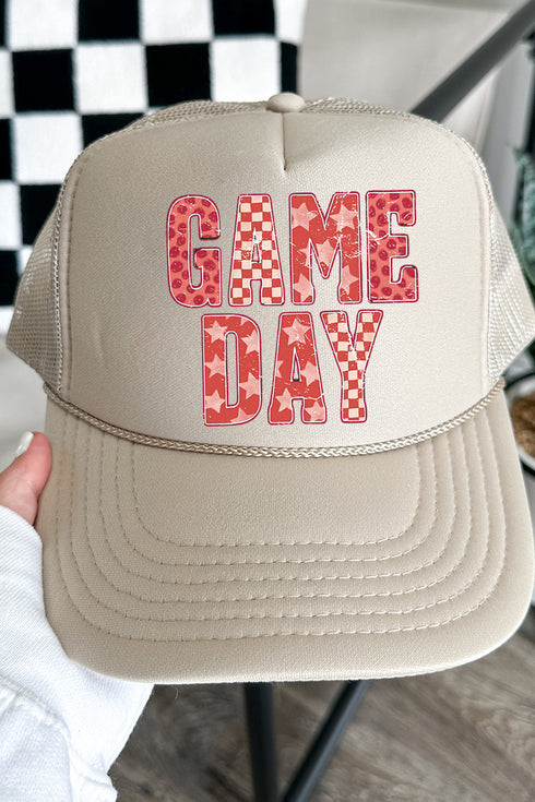 Red Starry Game Day Otto Khaki Foam Front Trucker Hat