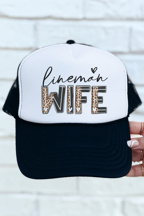 Lineman Wife Otto Black with White Foam Front High Crown Trucker Hat