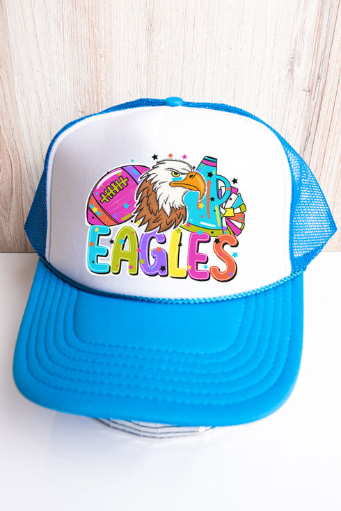 Bright Eagles Colorful Otto Neon Blue with White Foam Front Trucker Hat