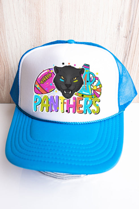 Bright Panthers Colorful Otto Neon Blue with White Foam Front Trucker Hat