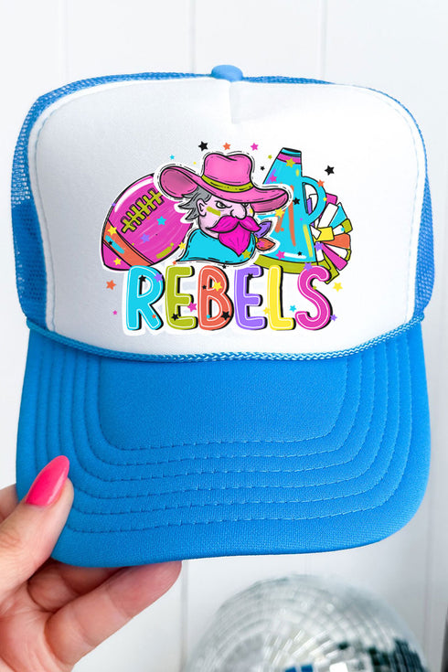 Bright Rebels Colorful Otto Neon Blue with White Foam Front Trucker Hat