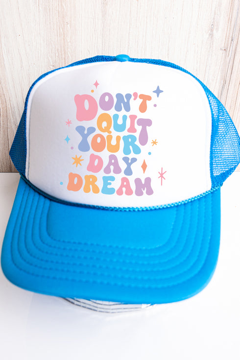 Don't Quit Your Day Dream Otto Neon Blue with White Foam Front Trucker Hat
