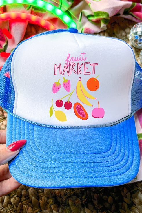 Fruit Market Otto Neon Blue with White Foam Front Trucker Hat