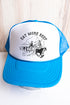 Eat More Beef Neon Blue with White Foam Front Trucker Hat