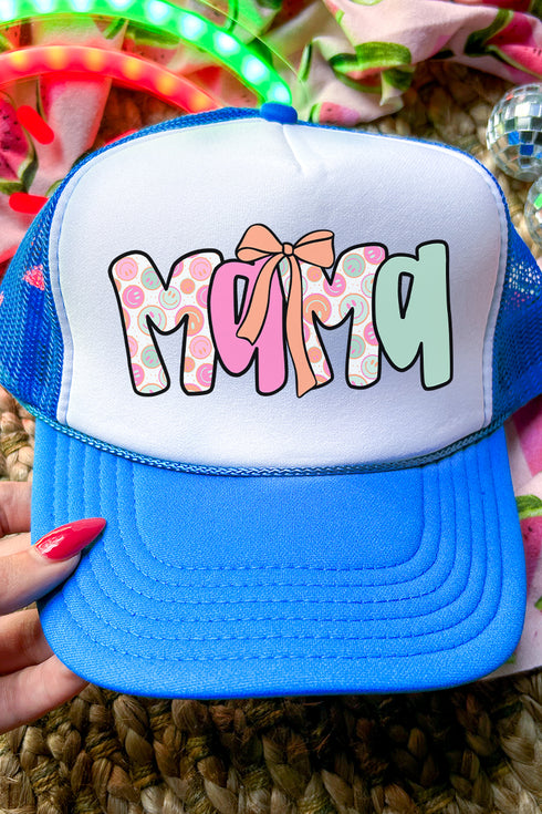 All Smiles Mama Otto Neon Blue with White Foam Front Trucker Hat